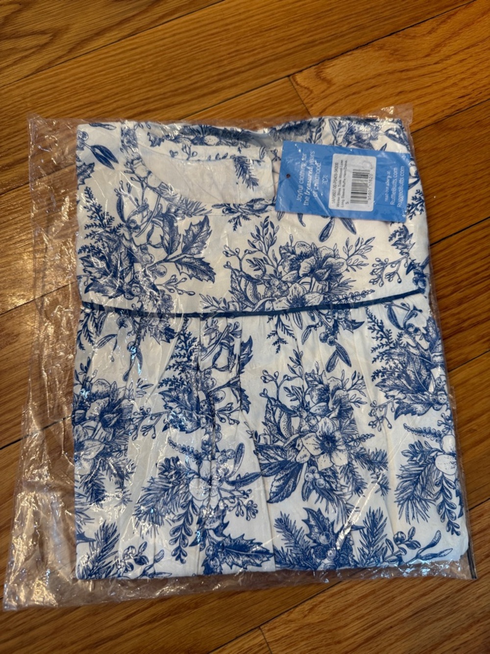 Ruffle Butts Blue and White Floral Dress, nwt, winter bliss” print size 5